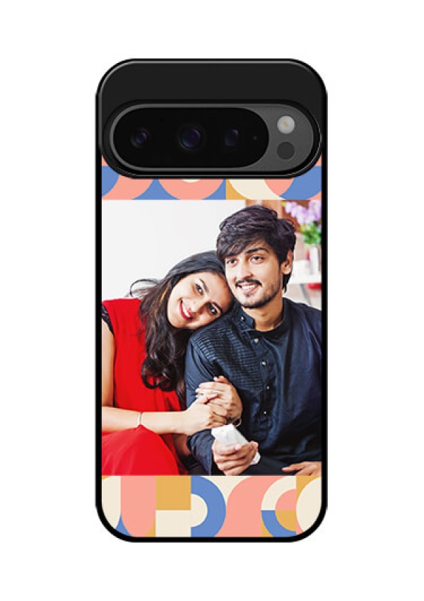 Google Pixel 9 Pro 5G Custom Glass Phone Case - Semi - Circle Maze Pattern Design
