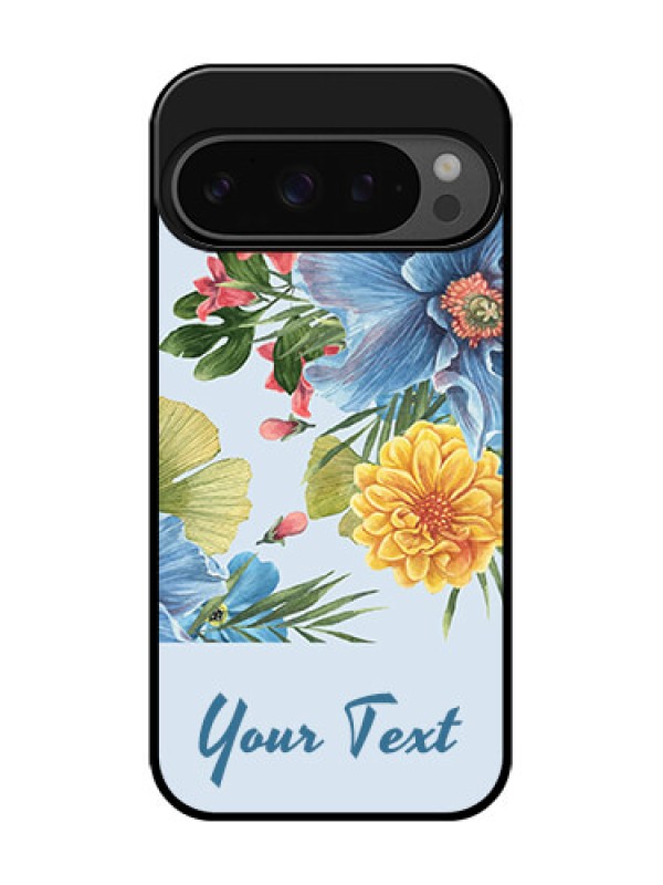 Custom Google Pixel 9 Pro 5G Custom Glass Phone Case - Stunning Watercolored Flowers Painting Design