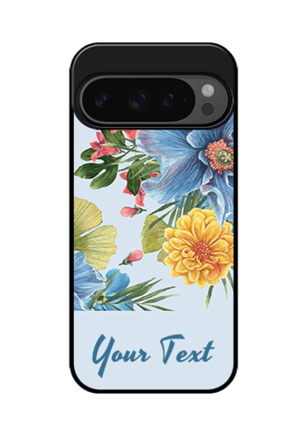 Google Pixel 9 Pro 5G Custom Glass Phone Case - Stunning Watercolored Flowers Painting Design