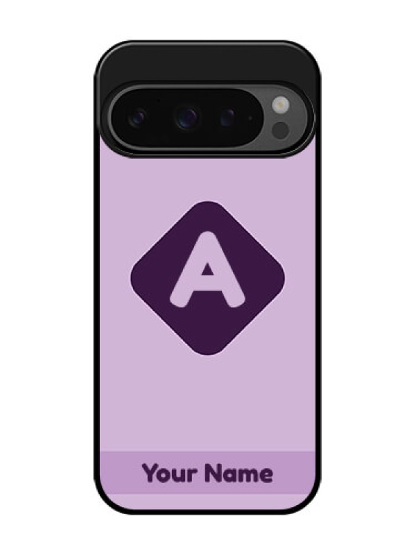 Custom Google Pixel 9 Pro 5G Custom Glass Phone Case - Custom Letter In Curved Badge Design