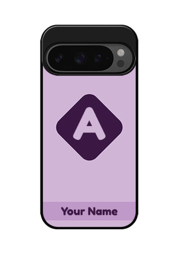 Google Pixel 9 Pro 5G Custom Glass Phone Case - Custom Letter In Curved Badge Design