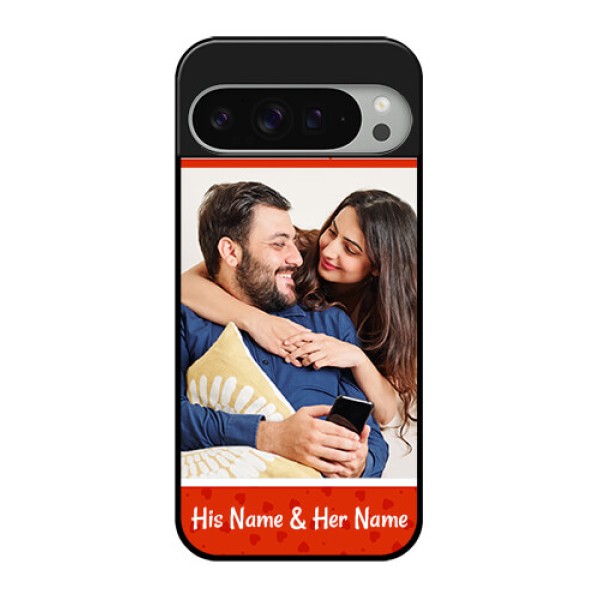 Google Pixel 9 Pro Xl Custom Glass Phone Case - Orange Love Symbol Design