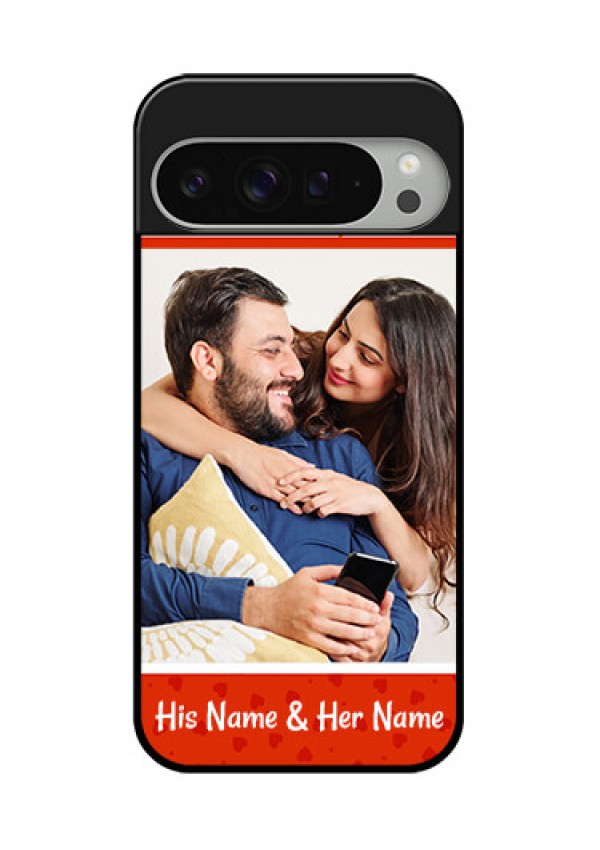 Google Pixel 9 Pro Xl Custom Glass Phone Case - Orange Love Symbol Design