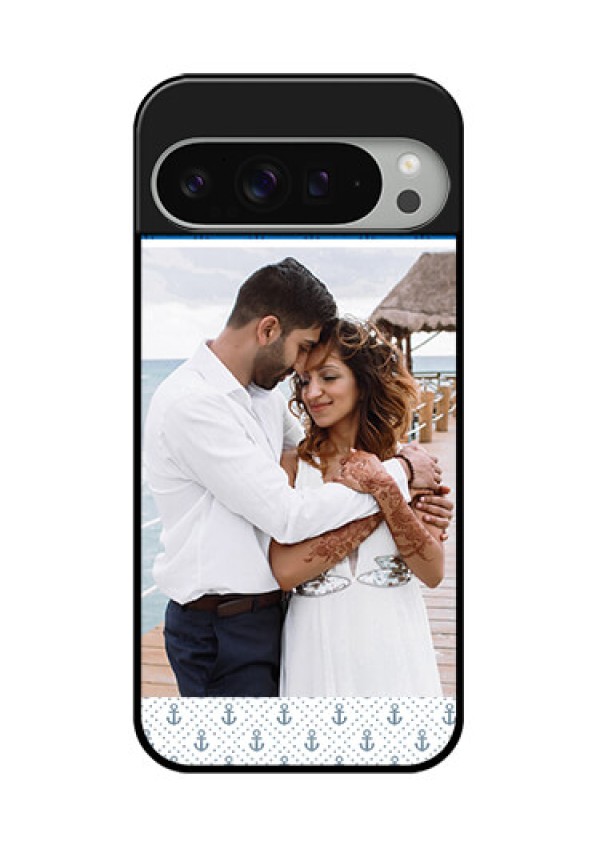 Google Pixel 9 Pro Xl Custom Glass Phone Case - Blue Anchors Design