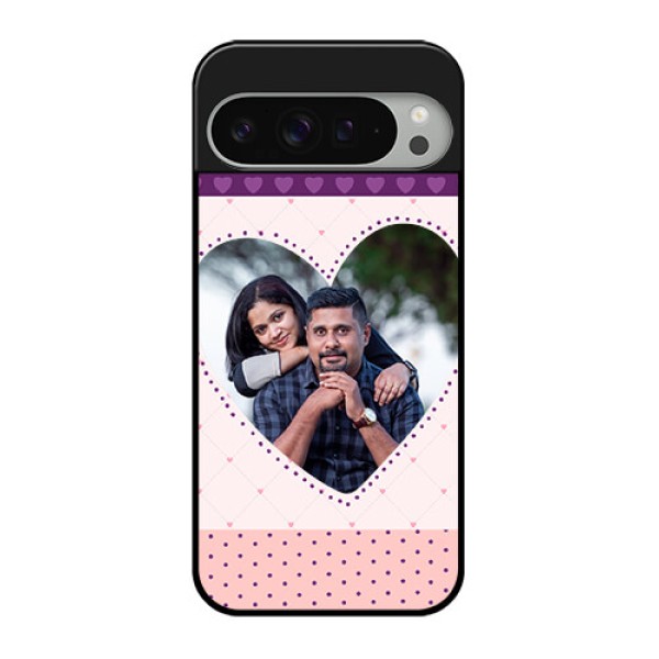 Google Pixel 9 Pro Xl Custom Glass Phone Case - Violet Love Dots Design