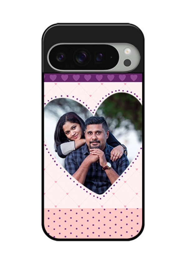 Google Pixel 9 Pro Xl Custom Glass Phone Case - Violet Love Dots Design