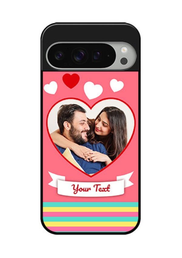 Google Pixel 9 Pro Xl Custom Glass Phone Case - Love Shapes Doodle Design