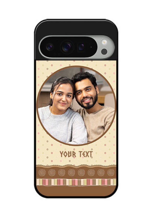 Google Pixel 9 Pro Xl Custom Glass Phone Case - Brown Dotted Mobile Case Design