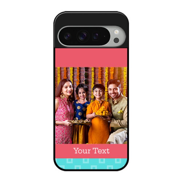 Google Pixel 9 Pro Xl Custom Glass Phone Case - Peach and Blue Color Design