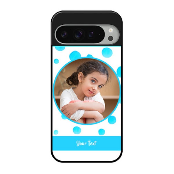 Google Pixel 9 Pro Xl Custom Glass Phone Case - Blue Bubbles Pattern Design