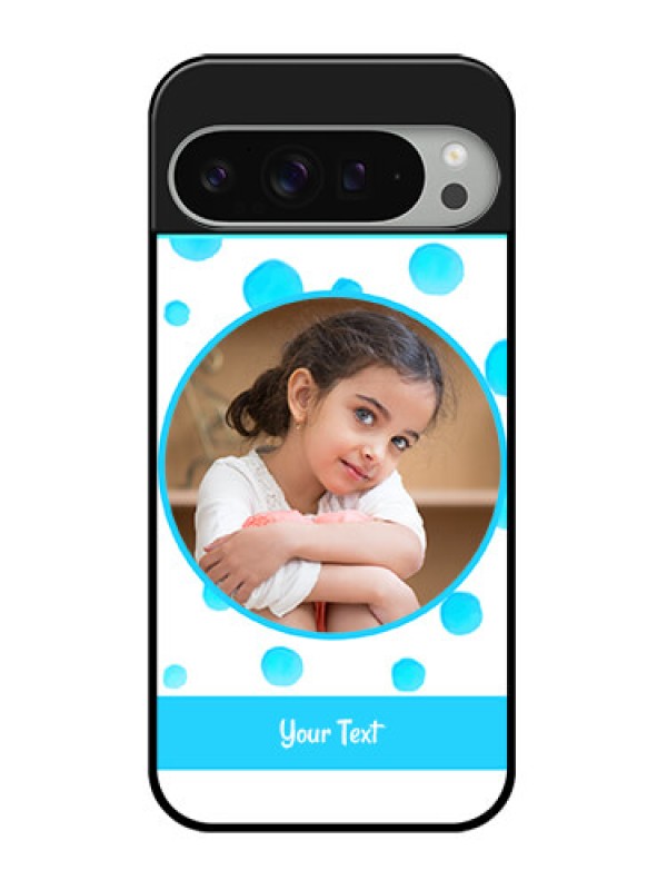 Custom Google Pixel 9 Pro Xl Custom Glass Phone Case - Blue Bubbles Pattern Design