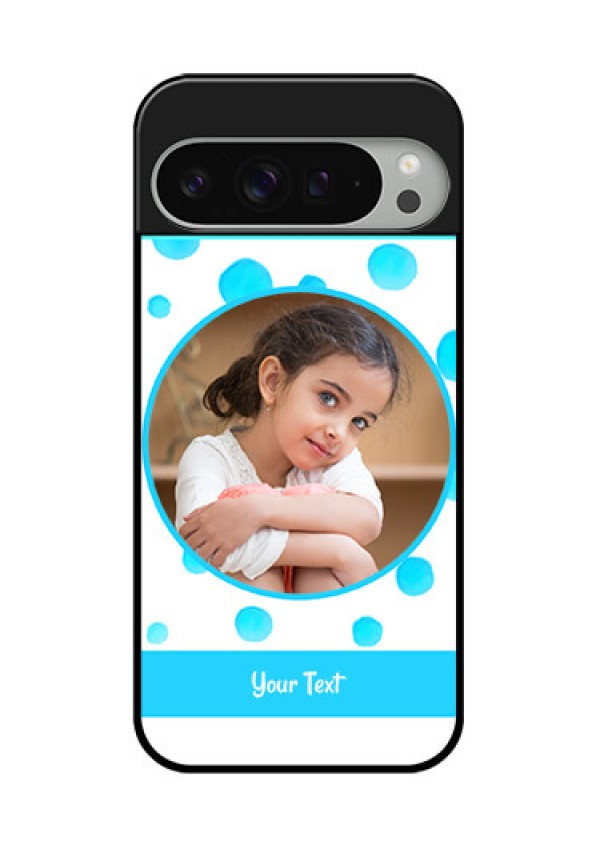 Google Pixel 9 Pro Xl Custom Glass Phone Case - Blue Bubbles Pattern Design