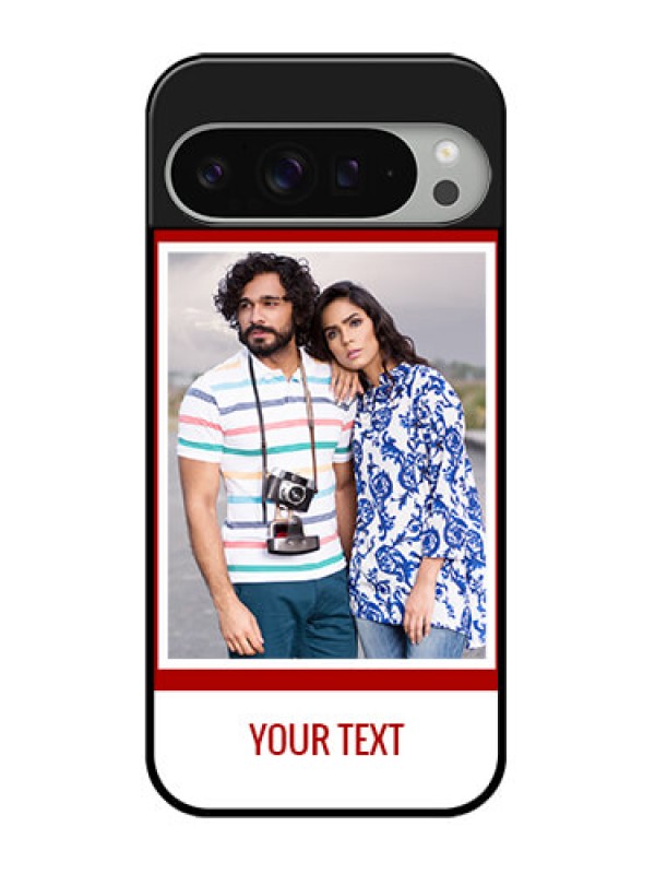 Custom Google Pixel 9 Pro Xl Custom Glass Phone Case - Red Color Design