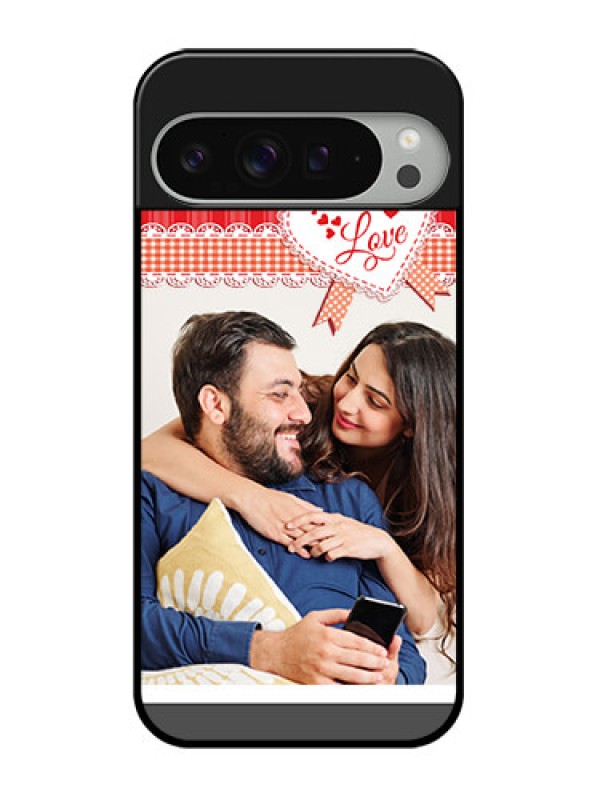 Custom Google Pixel 9 Pro Xl Custom Glass Phone Case - Red Love Pattern Design
