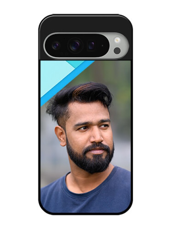 Custom Google Pixel 9 Pro Xl Custom Glass Phone Case - Blue Pattern Design