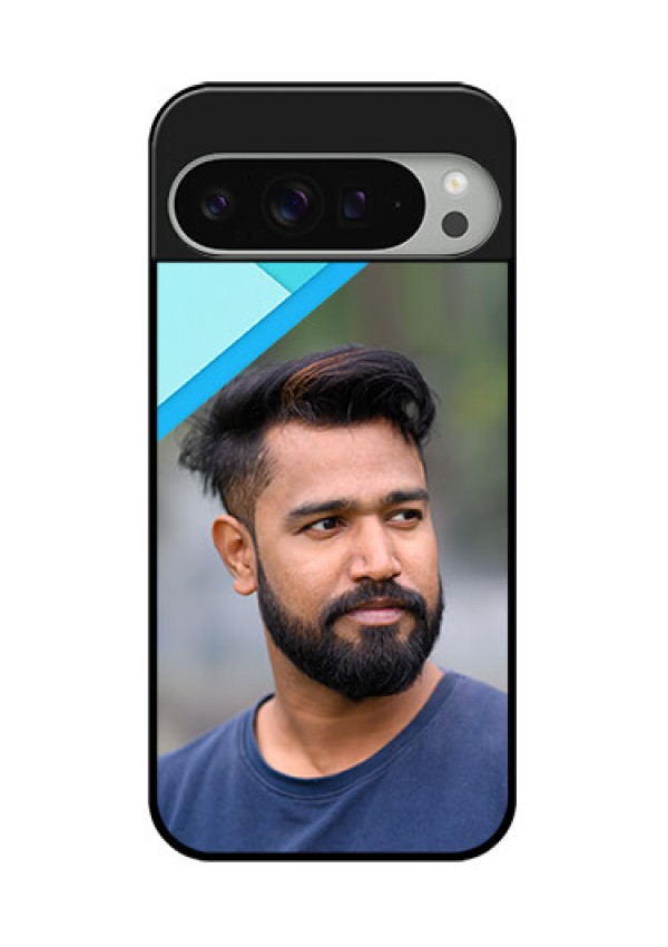 Google Pixel 9 Pro Xl Custom Glass Phone Case - Blue Pattern Design