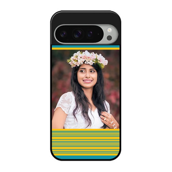 Google Pixel 9 Pro Xl Custom Glass Phone Case - Yellow and Blue Design