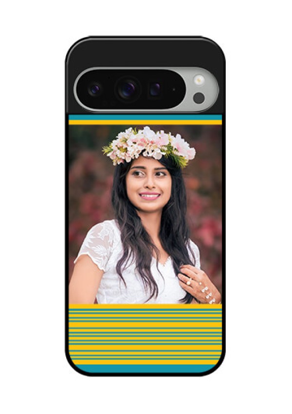 Google Pixel 9 Pro Xl Custom Glass Phone Case - Yellow and Blue Design