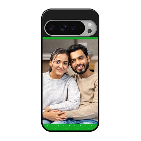 Google Pixel 9 Pro Xl Custom Glass Phone Case - Green Pattern Design