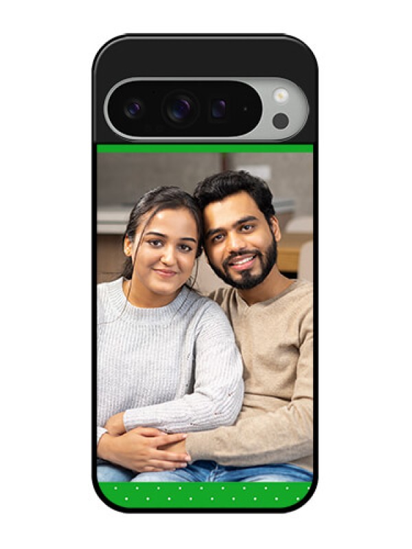 Custom Google Pixel 9 Pro Xl Custom Glass Phone Case - Green Pattern Design