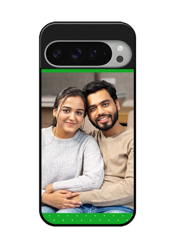 Google Pixel 9 Pro Xl Custom Glass Phone Case - Green Pattern Design