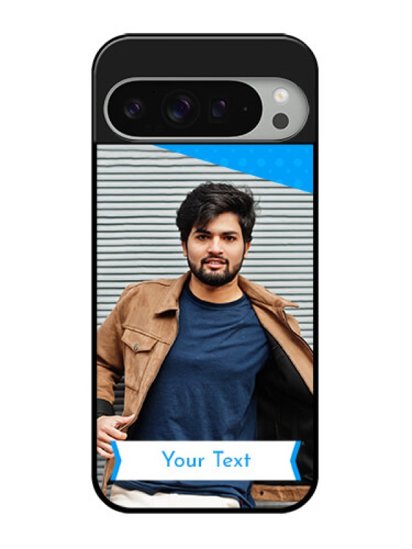Custom Google Pixel 9 Pro Xl Custom Glass Phone Case - Simple Blue Color Design