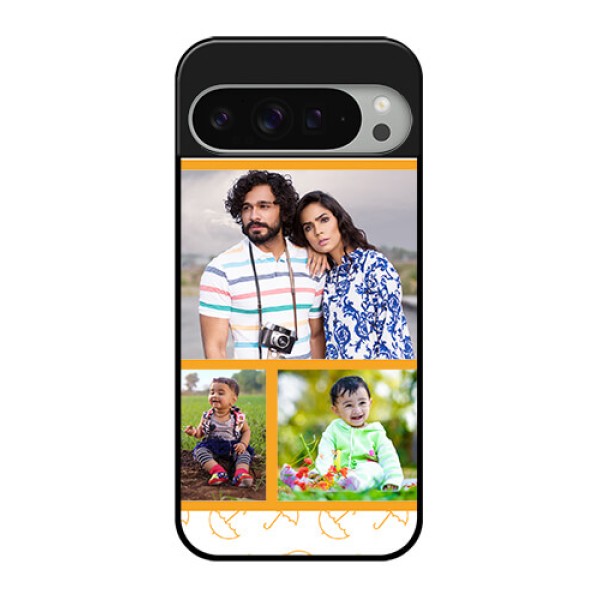 Google Pixel 9 Pro Xl Custom Glass Phone Case - Yellow Pattern Design