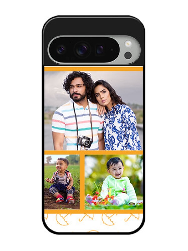 Custom Google Pixel 9 Pro Xl Custom Glass Phone Case - Yellow Pattern Design