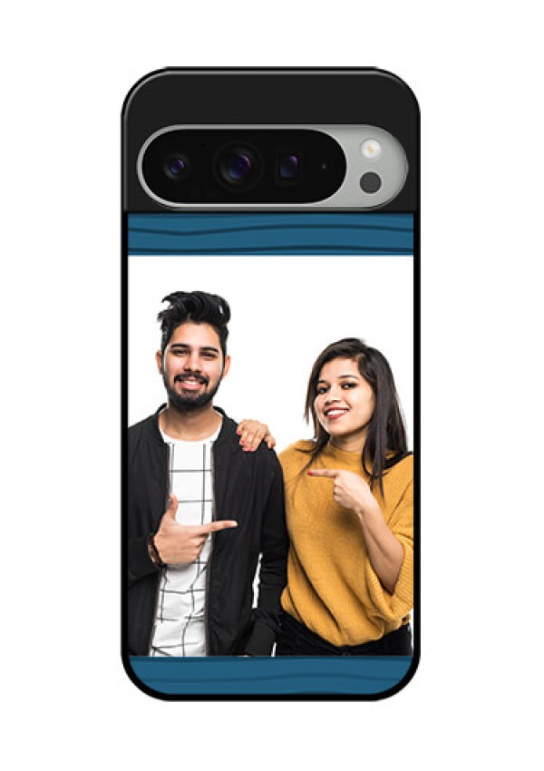 Google Pixel 9 Pro Xl Custom Glass Phone Case - Blue Pattern Cover Design