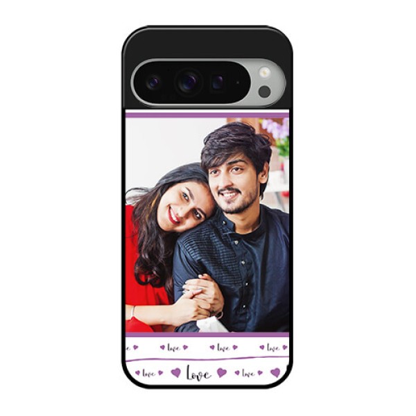 Google Pixel 9 Pro Xl Custom Glass Phone Case - Couples Heart Design