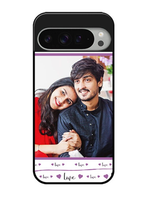 Custom Google Pixel 9 Pro Xl Custom Glass Phone Case - Couples Heart Design