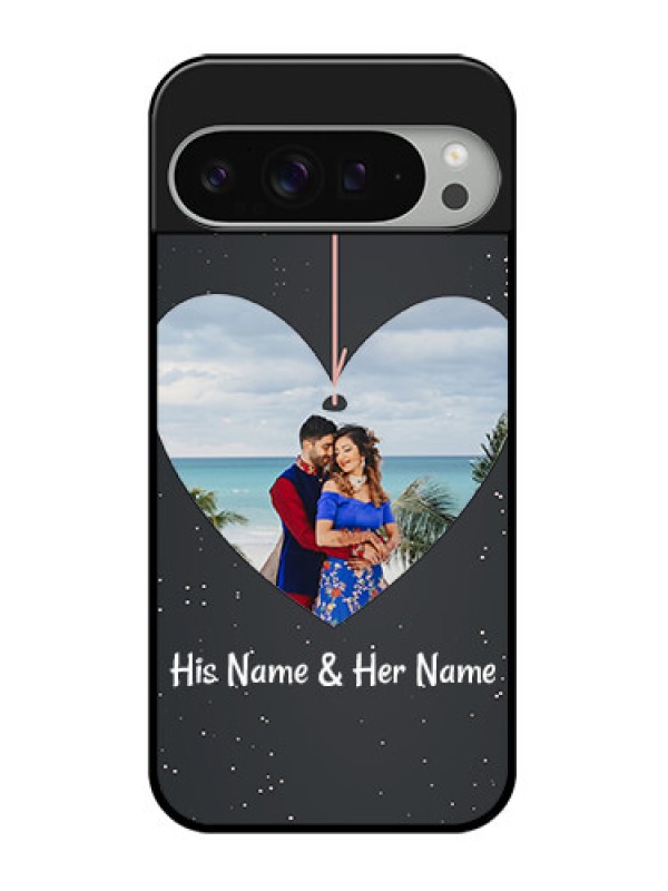 Custom Google Pixel 9 Pro Xl Custom Glass Phone Case - Hanging Heart Design