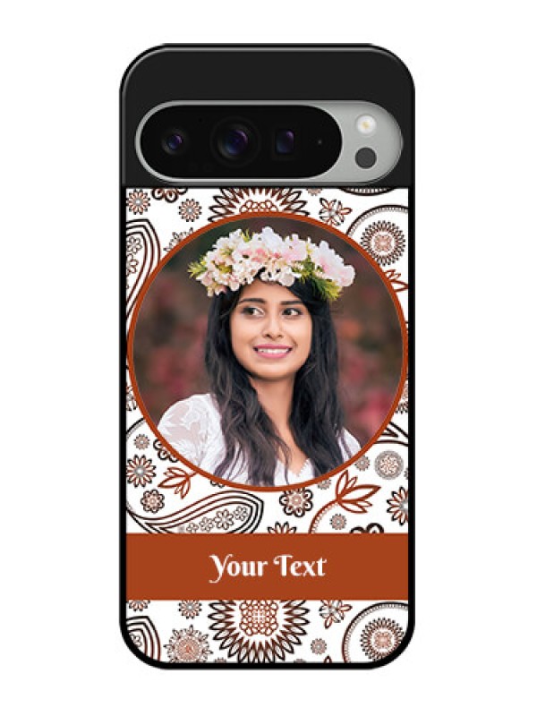 Custom Google Pixel 9 Pro Xl Custom Glass Phone Case - Abstract Flower Design