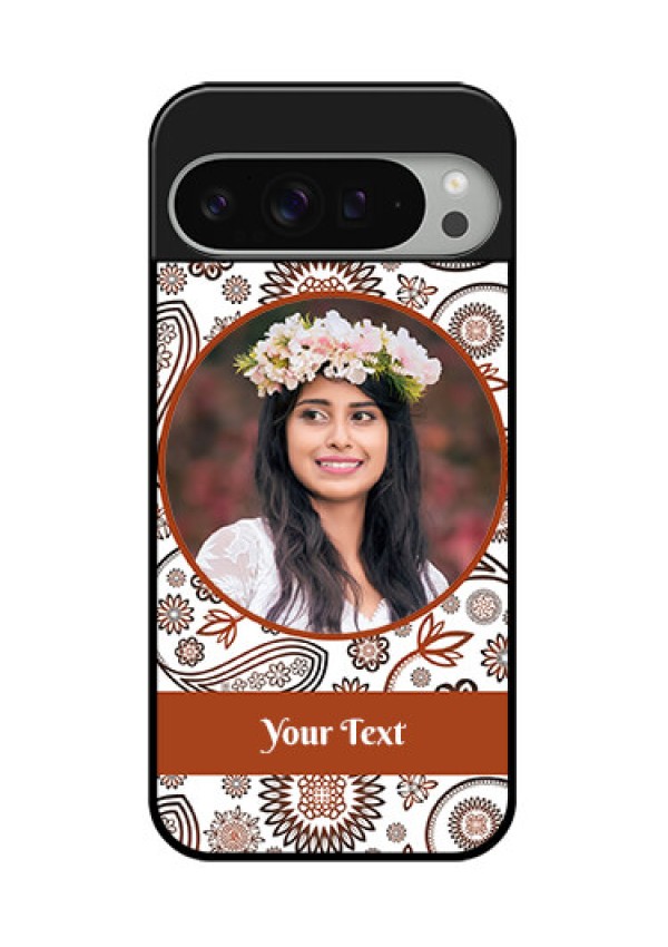 Google Pixel 9 Pro Xl Custom Glass Phone Case - Abstract Flower Design