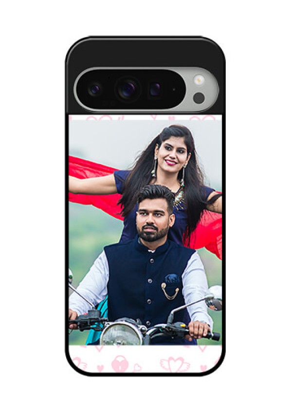 Google Pixel 9 Pro Xl Custom Glass Phone Case - Pink Flying Heart Design