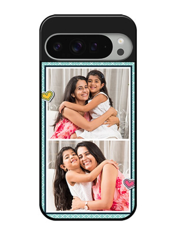 Custom Google Pixel 9 Pro Xl Custom Glass Phone Case - 2 Image Holder With Pattern Design