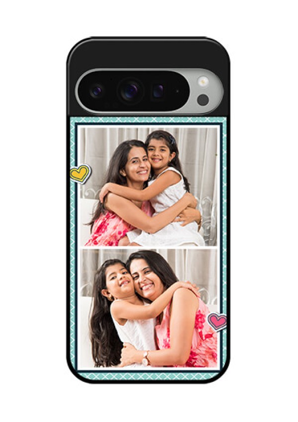Google Pixel 9 Pro Xl Custom Glass Phone Case - 2 Image Holder With Pattern Design