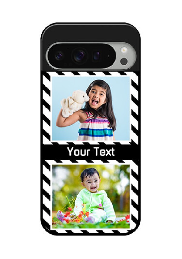 Google Pixel 9 Pro Xl Custom Glass Phone Case - Black And White Stripes Design