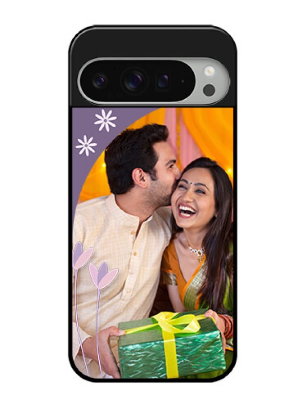 Custom Google Pixel 9 Pro Xl Custom Glass Phone Case - Lavender Flowers Design