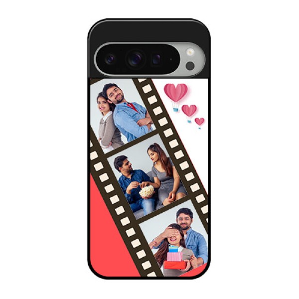 Google Pixel 9 Pro Xl Custom Glass Phone Case - 3 Image Holder With Film Reel