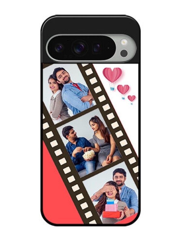 Custom Google Pixel 9 Pro Xl Custom Glass Phone Case - 3 Image Holder With Film Reel