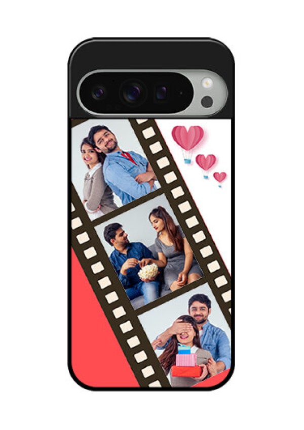 Google Pixel 9 Pro Xl Custom Glass Phone Case - 3 Image Holder With Film Reel