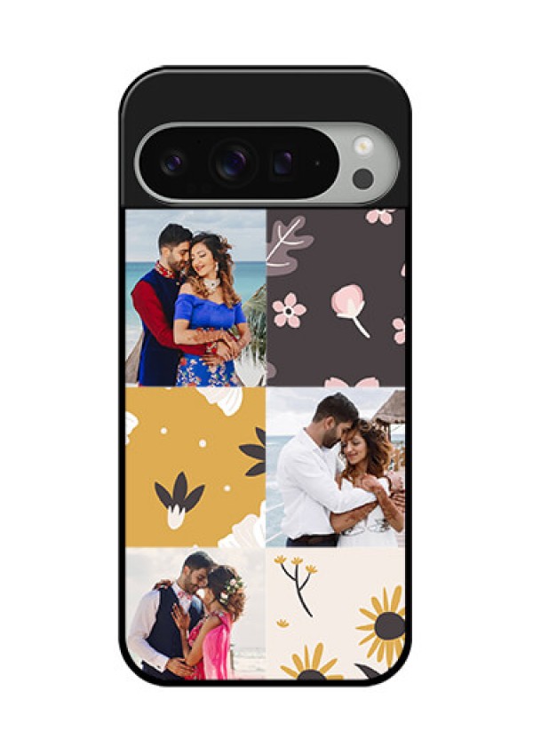Google Pixel 9 Pro Xl Custom Glass Phone Case - 3 Images With Floral Design