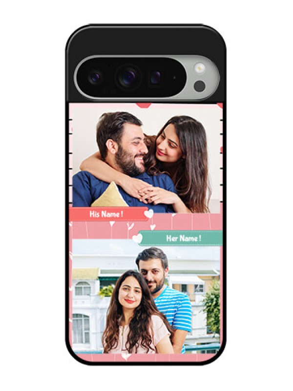 Custom Google Pixel 9 Pro Xl Custom Glass Phone Case - Photo With Heart Design