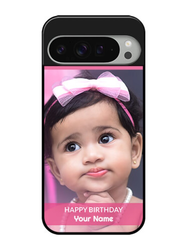 Custom Google Pixel 9 Pro Xl Custom Glass Phone Case - With Birthday Line Art Design