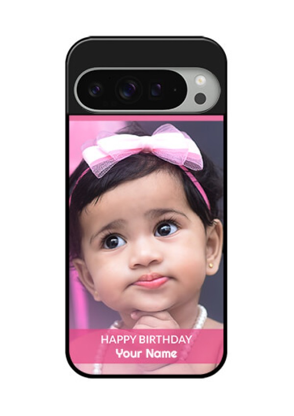 Google Pixel 9 Pro Xl Custom Glass Phone Case - With Birthday Line Art Design