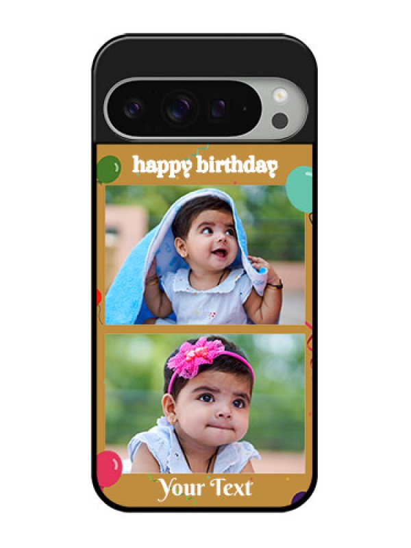 Custom Google Pixel 9 Pro Xl Custom Glass Phone Case - Image Holder With Birthday Celebrations Design