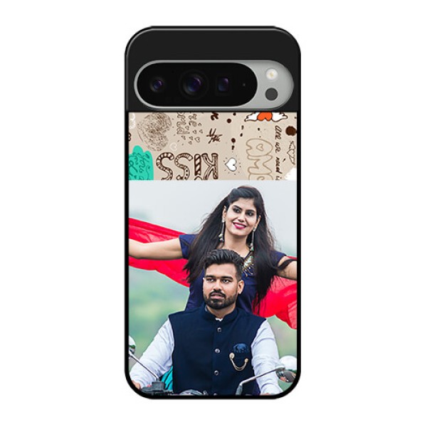 Google Pixel 9 Pro Xl Custom Glass Phone Case - Love Doodle Pattern