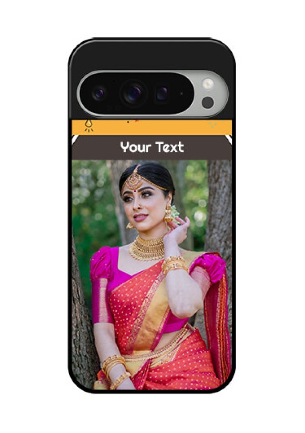 Google Pixel 9 Pro Xl Custom Glass Phone Case - With Family Picture And Icons