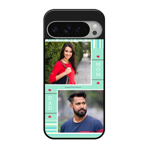 Google Pixel 9 Pro Xl Custom Glass Phone Case - Mom and Dad Pic Design